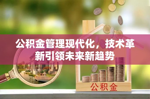 楚雄公积金管理现代化，技术革新引领未来新趋势