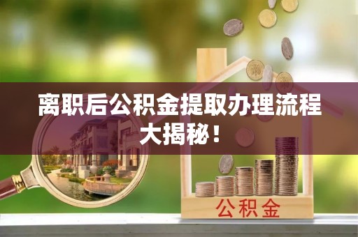 楚雄离职后公积金提取办理流程大揭秘！